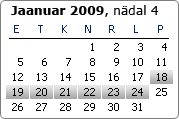 Jaanuar 2009, nädal 4