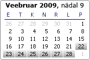 Veebruar 2009, nädal 9