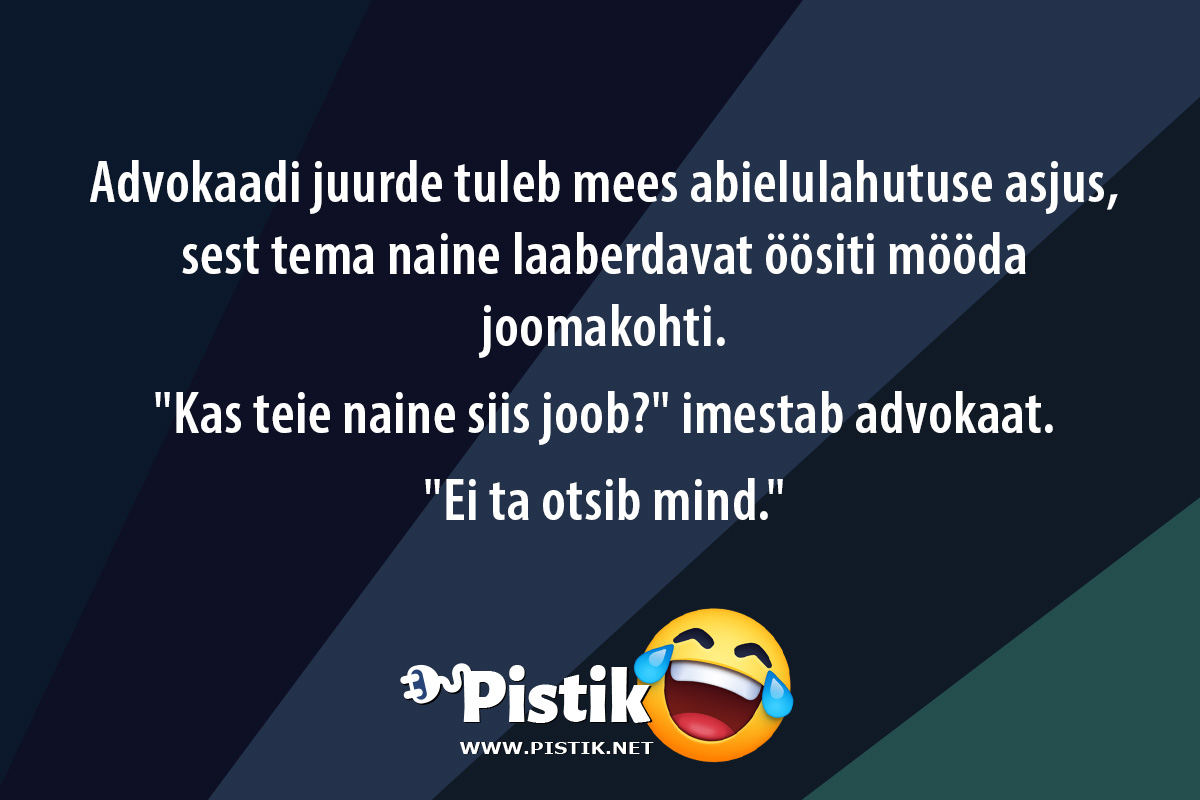 Advokaadi juurde tuleb mees abielulahutuse asjus, sest ...