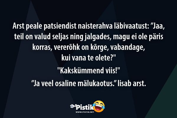 Arst peale patsiendist naisterahva läbivaatust: ”Jaa, t ... Arst peale patsiendist naisterahva läbivaatust: ”Jaa, t ...
