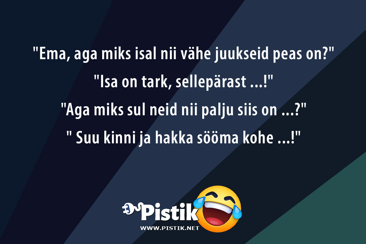  Ema, aga miks isal nii vähe juukseid peas on? I ...