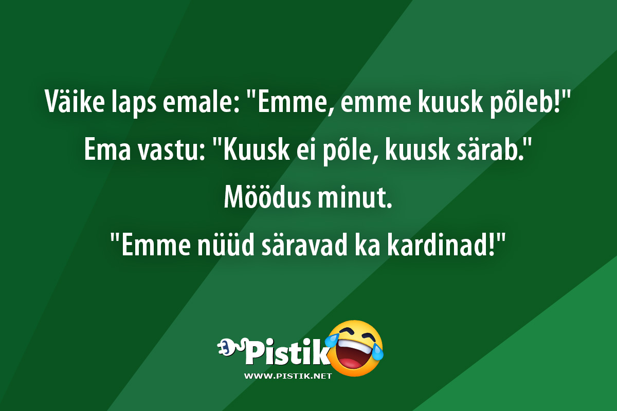 Väike laps emale: Emme, emme kuusk põleb! Ema va ...