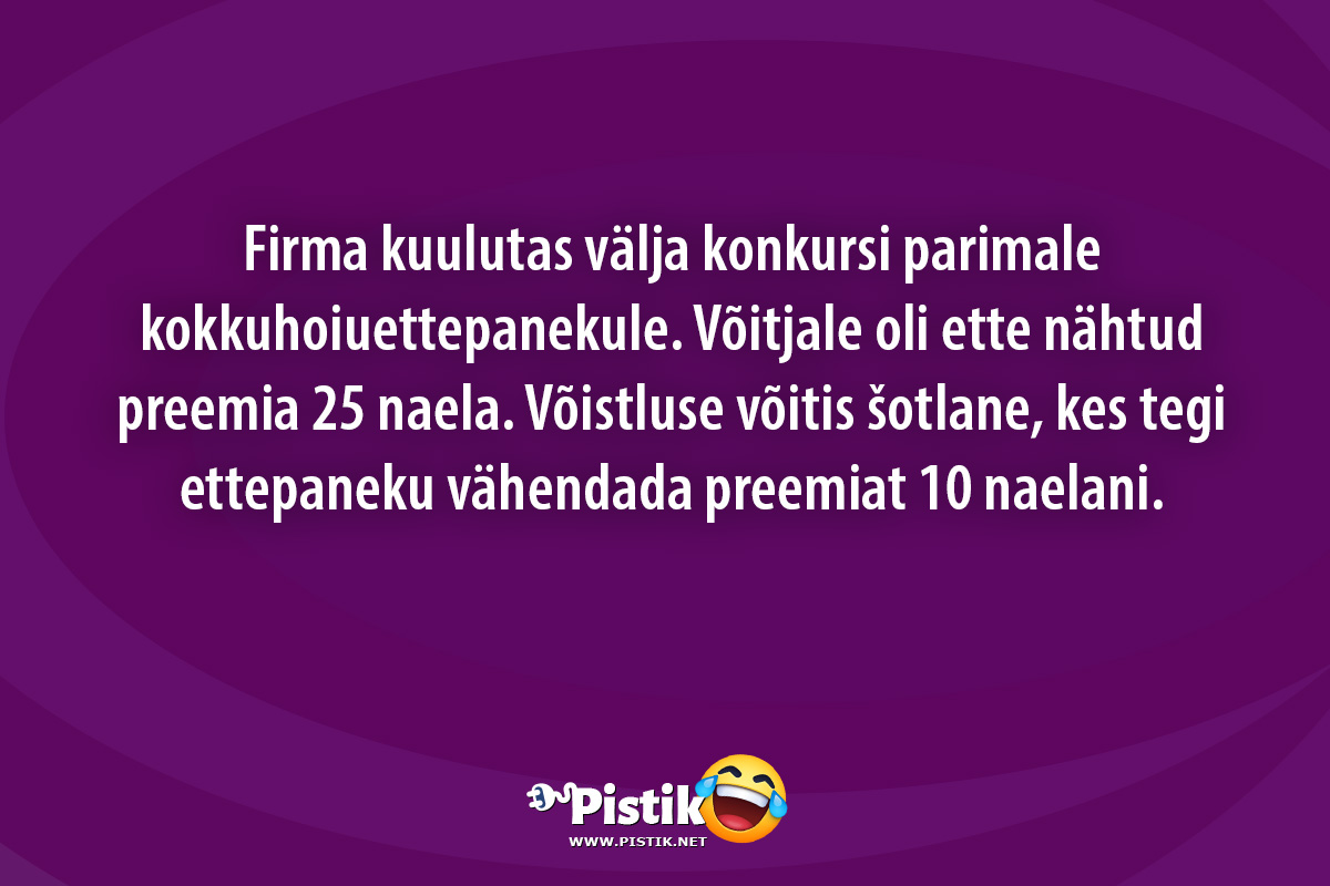 Firma kuulutas välja konkursi parimale kokkuhoiuettepan ...