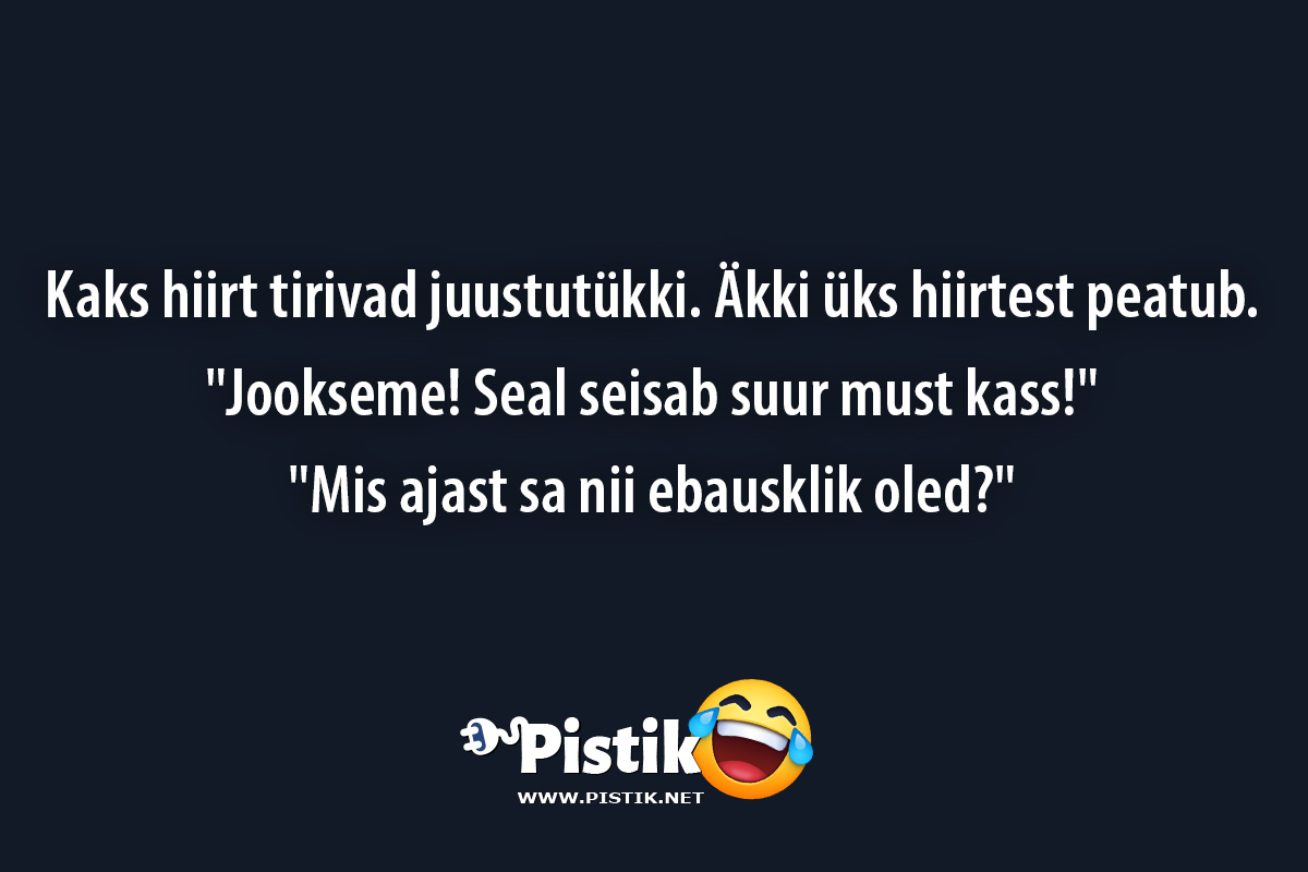 Kaks hiirt tirivad juustutükki. Äkki üks hiirtest peatu ...