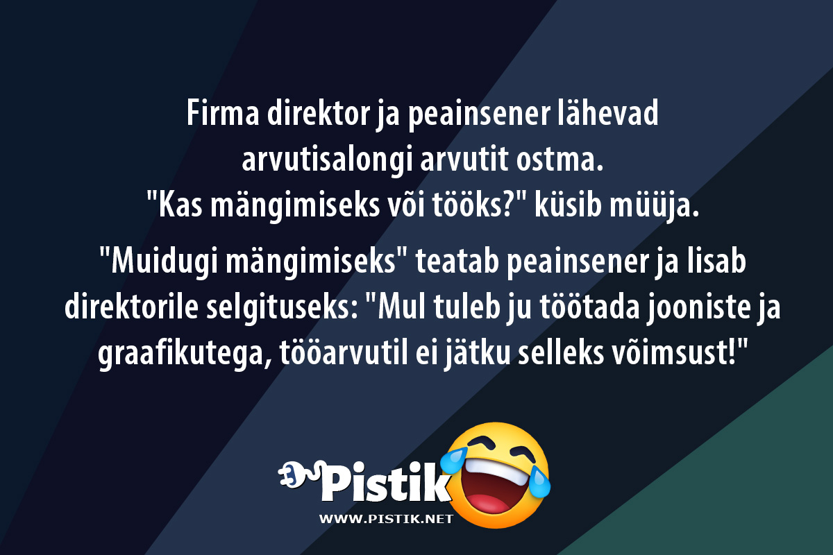 Firma direktor ja peainsener lähevad arvutisalongi arvu ...