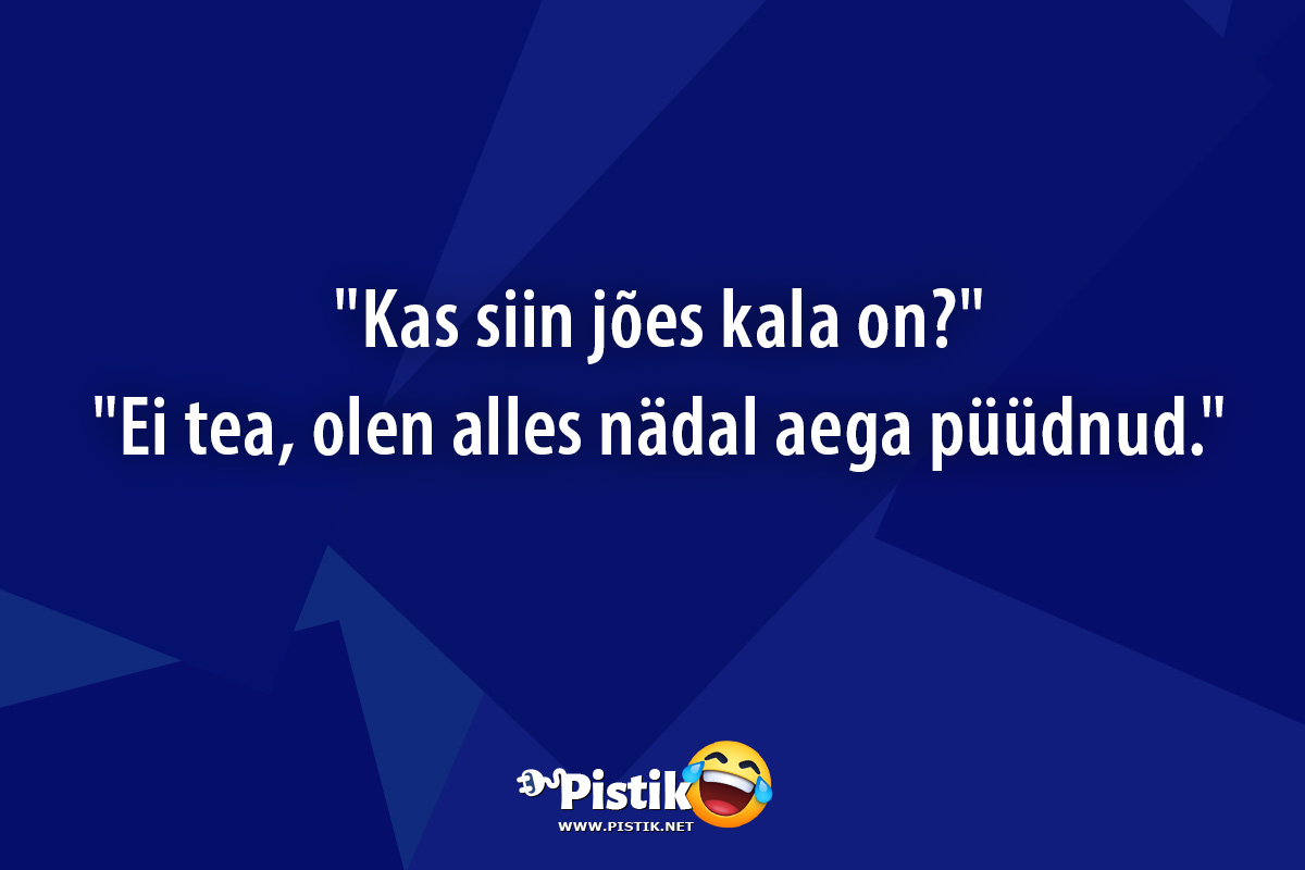  Kas siin jões kala on? Ei tea, olen alles nädal ...