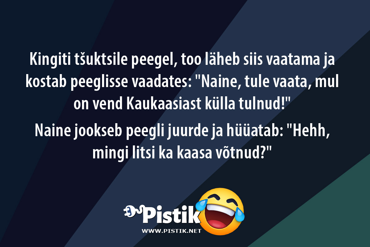 Kingiti tšuktsile peegel, too läheb siis vaatama ja kos ...