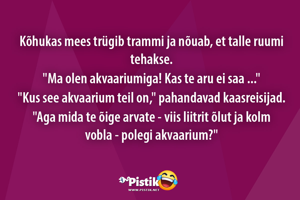 Kõhukas mees trügib trammi ja nõuab, et talle ruumi teh ...