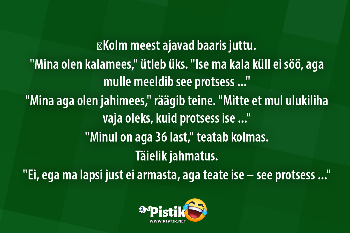 ﻿Kolm meest ajavad baaris juttu. Mina olen kalame ...