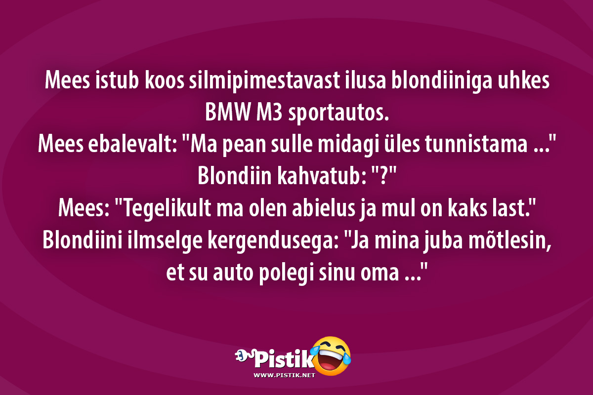 Mees istub koos silmipimestavast ilusa blondiiniga uhke ...