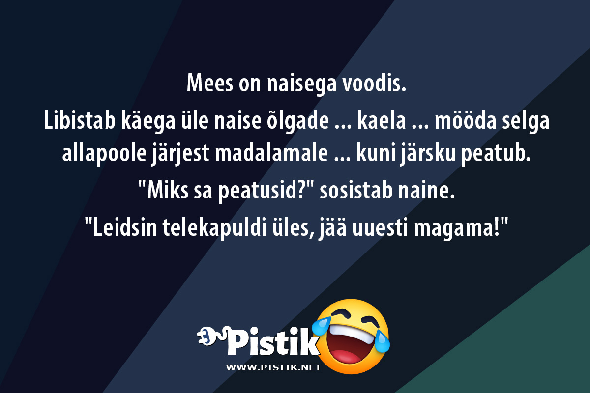 Mees on naisega voodis.Libistab käega üle naise õ ...