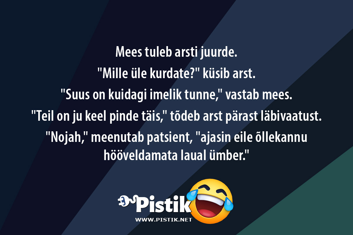 Mees tuleb arsti juurde. Mille üle kurdate? küsi ...