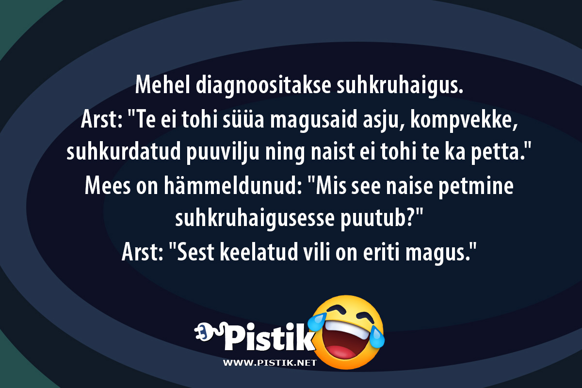 Mehel diagnoositakse suhkruhaigus.Arst: Te ei to ...