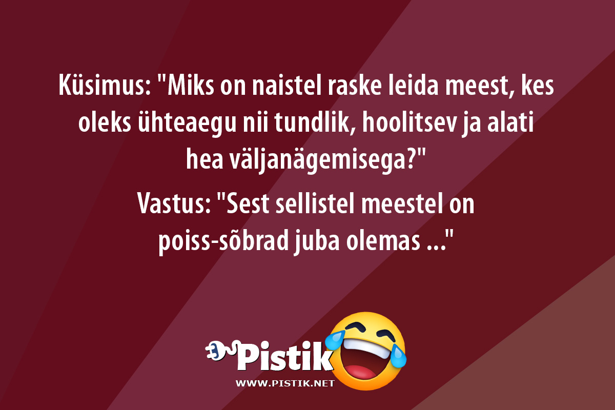 Küsimus: Miks on naistel raske leida meest, kes oleks ...