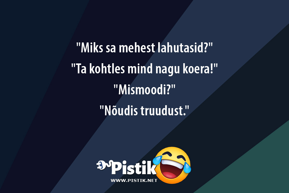  Miks sa mehest lahutasid? Ta kohtles mind nagu ...