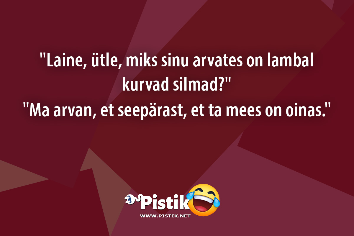  Laine, ütle, miks sinu arvates on lambal kurvad silmad ...