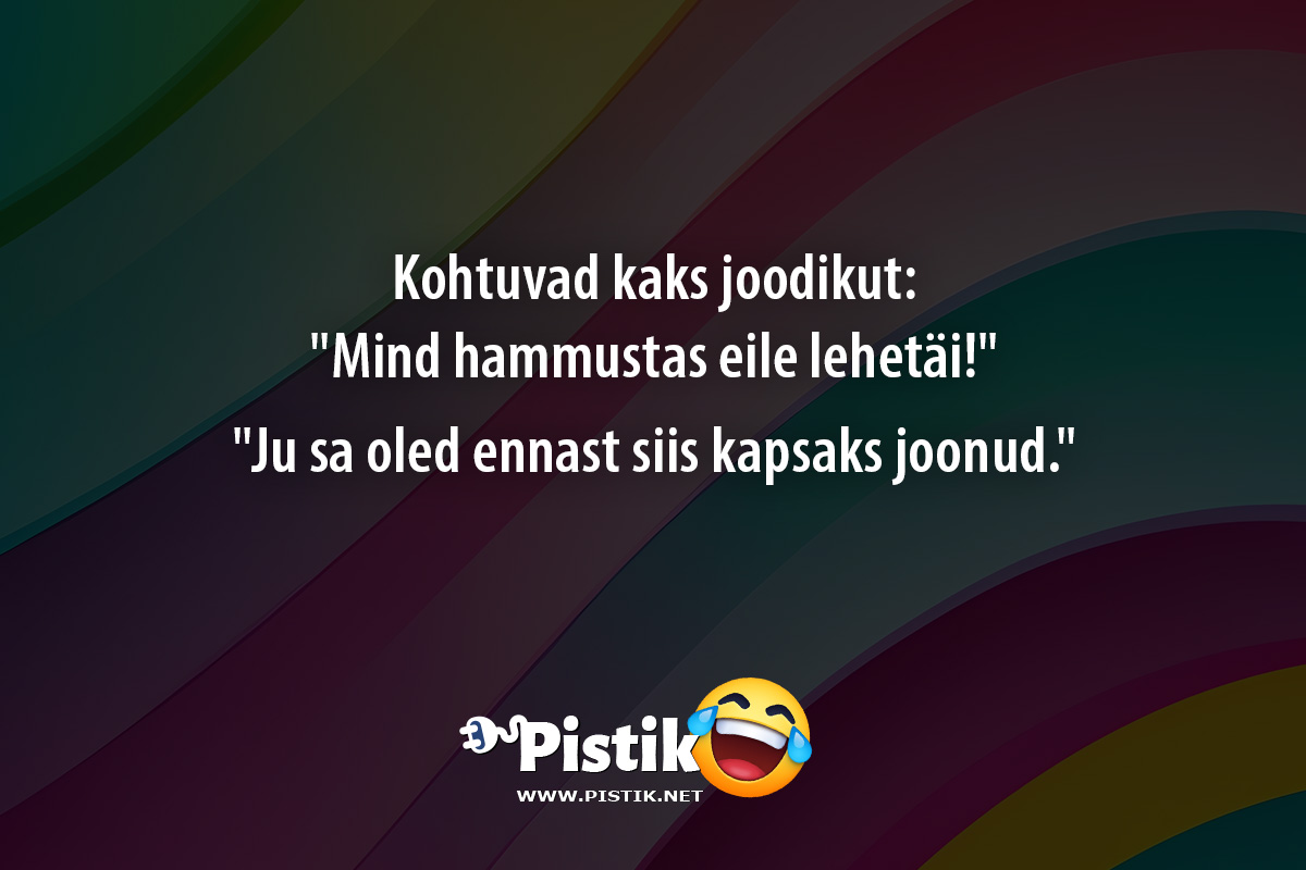 Kohtuvad kaks joodikut: Mind hammustas eile lehetäi! ...