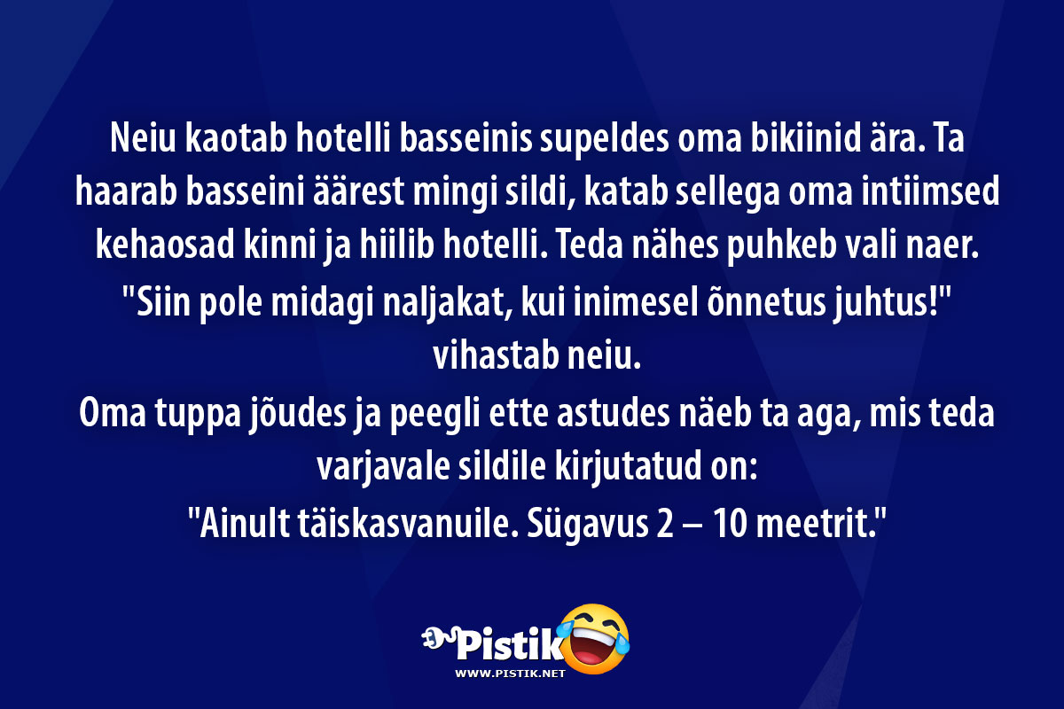 Neiu kaotab hotelli basseinis supeldes oma bikiinid ära ...