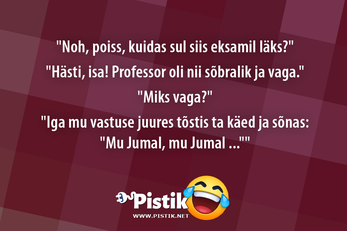  Noh, poiss, kuidas sul siis eksamil läks? Hästi ...