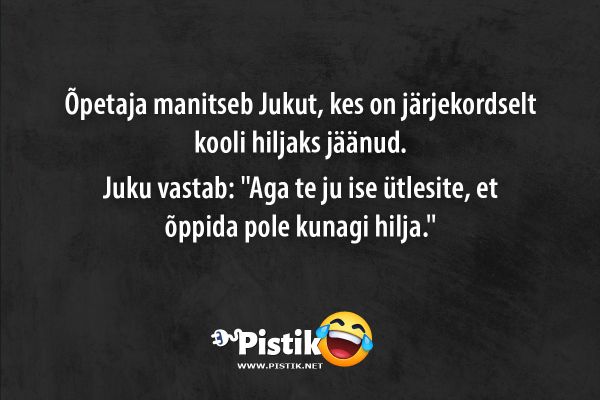 Õpetaja manitseb Jukut, kes on järjekordselt kooli hilj ... Õpetaja manitseb Jukut, kes on järjekordselt kooli hilj ...