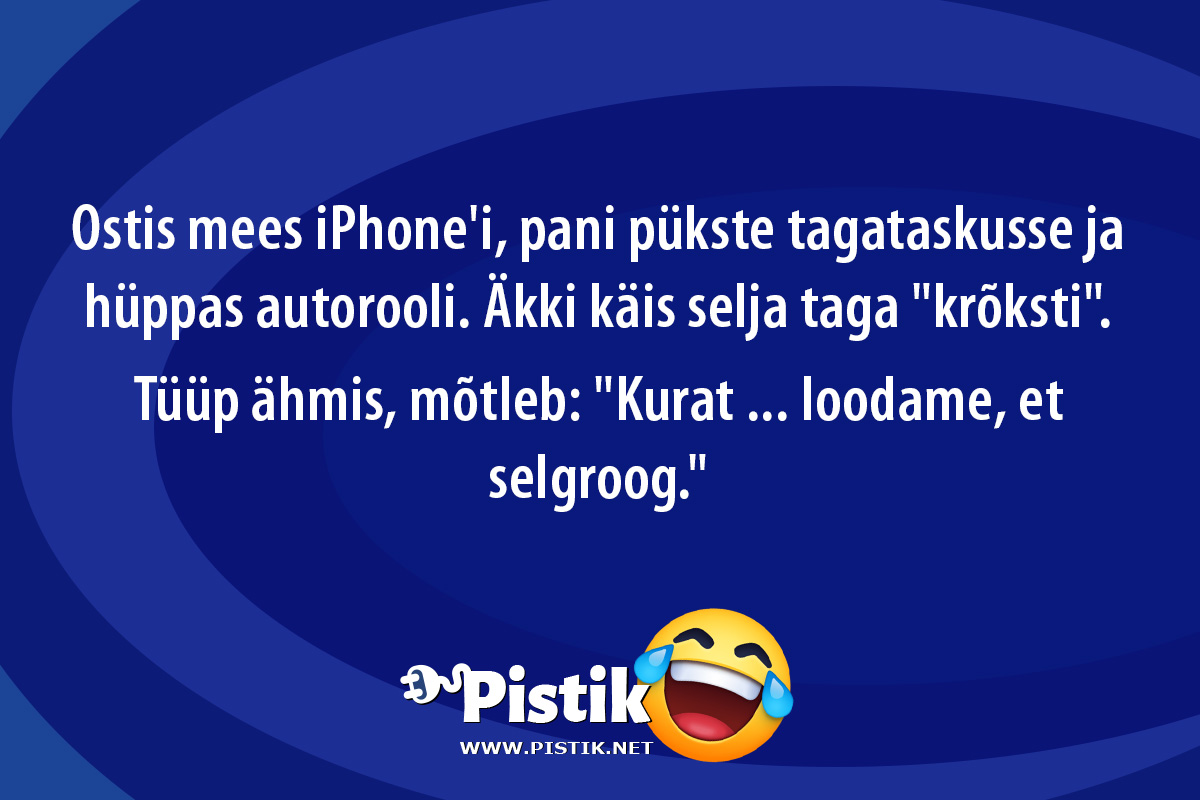 Ostis mees iPhone'i, pani pükste tagataskusse ja hüppas ...