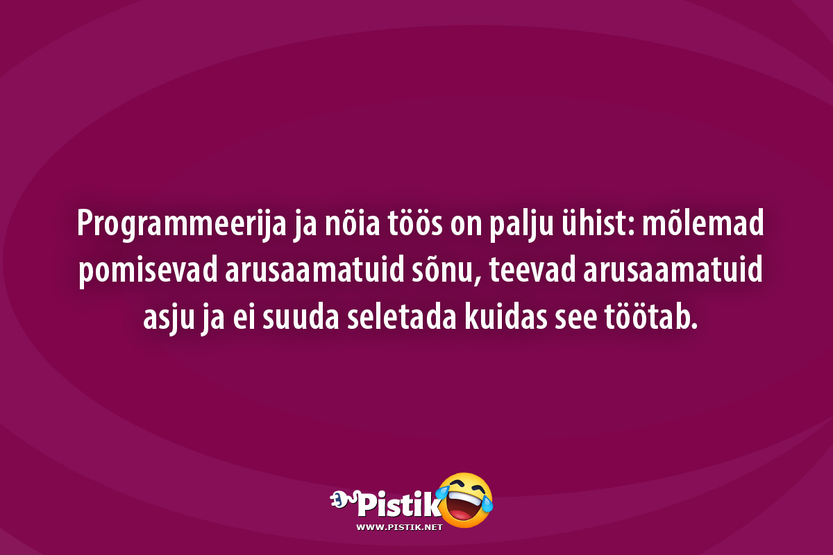 Programmeerija ja nõia töös on palju ühist: mõlemad pom ...