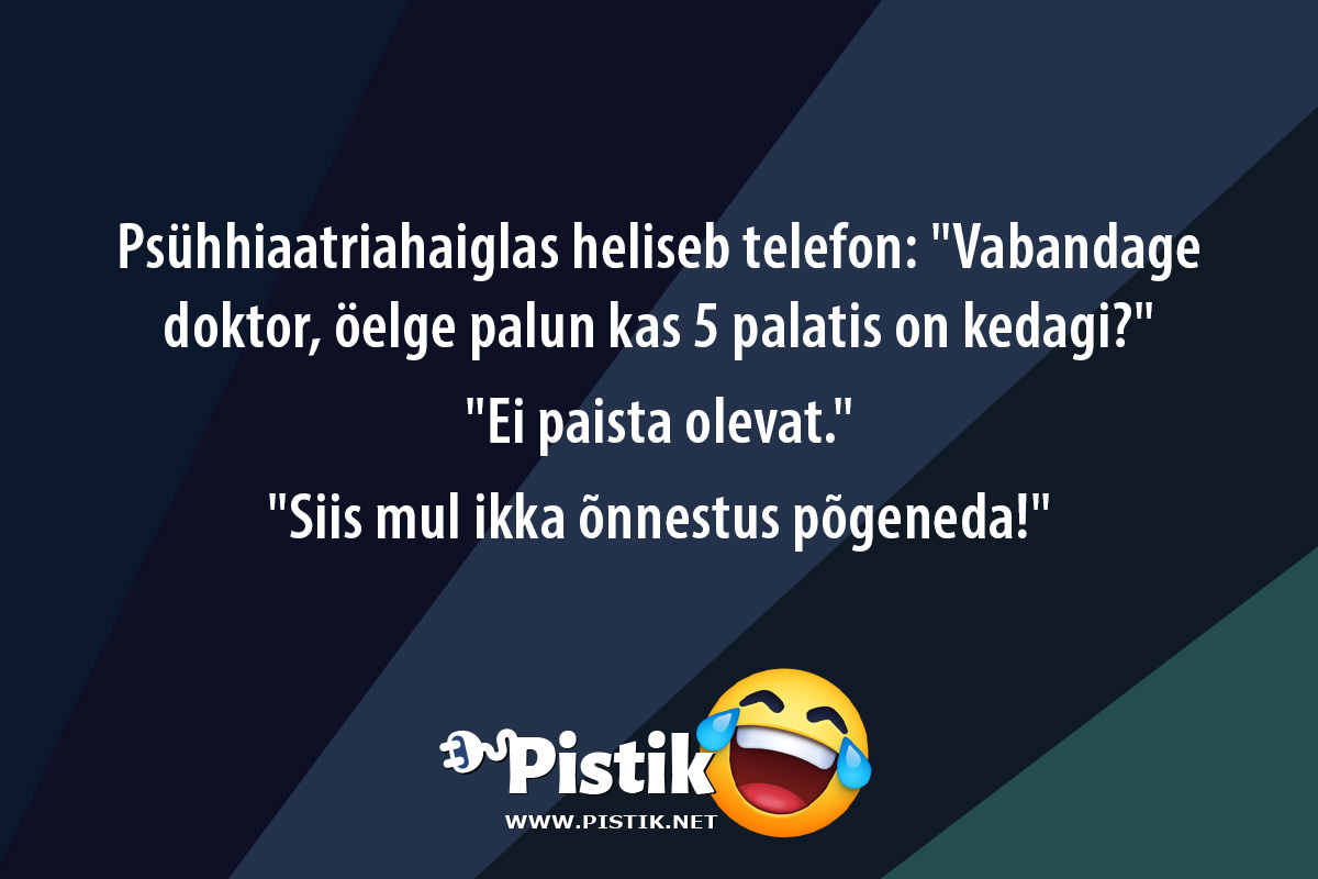 Psühhiaatriahaiglas heliseb telefon: Vabandage doktor, ...