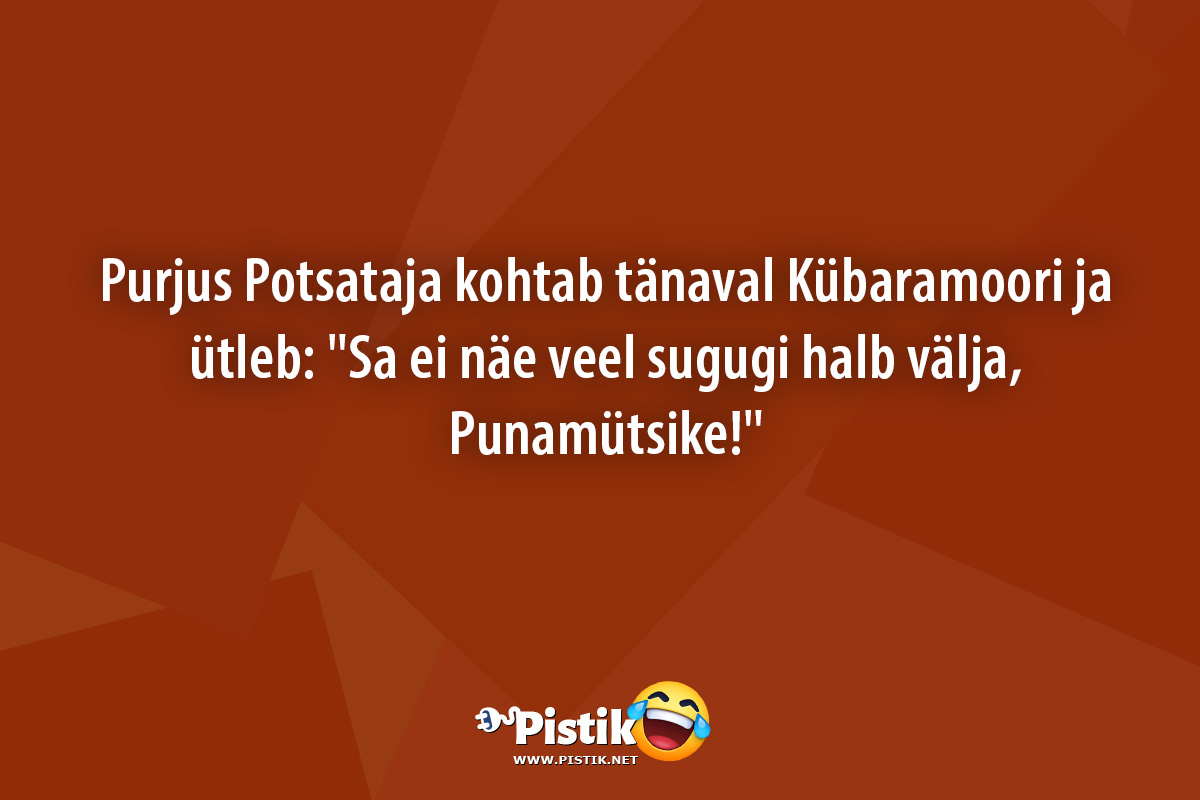 Purjus Potsataja kohtab tänaval Kübaramoori ja ütleb: ...