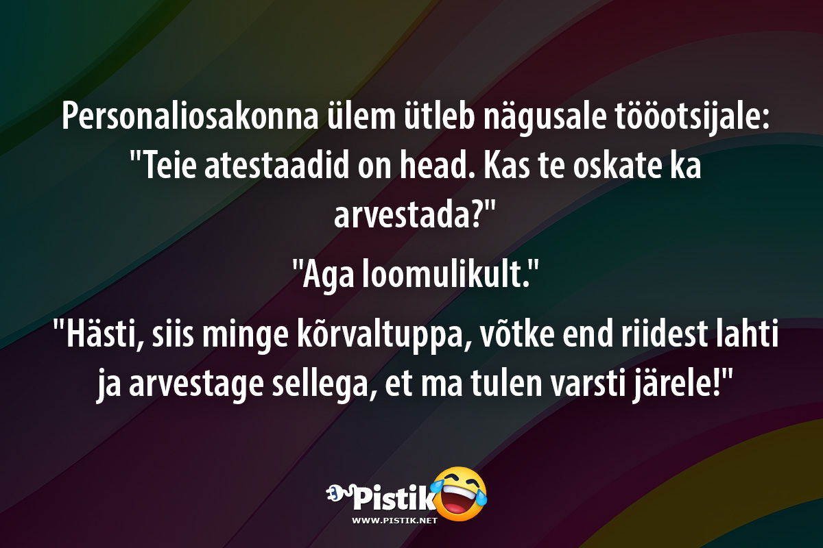 Personaliosakonna ülem ütleb nägusale tööotsijale: Tei ...