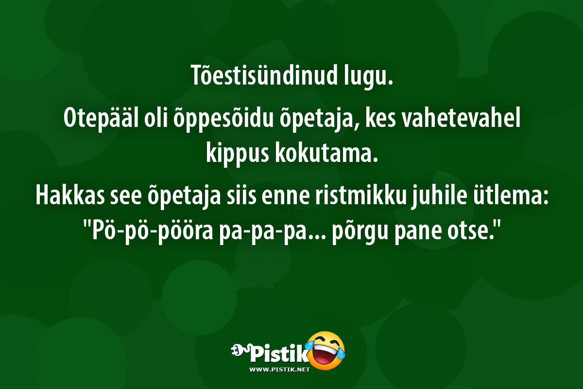 Tõestisündinud lugu.Otepääl oli õppesõidu õpetaja, kes ...