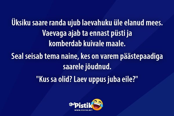 Üksiku saare randa ujub laevahuku üle elanud mees. Vaev ...