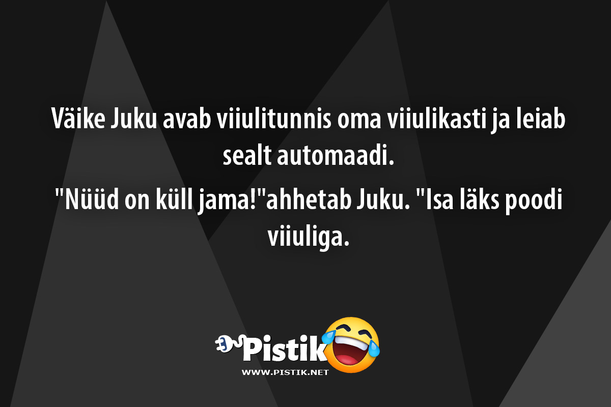 Väike Juku avab viiulitunnis oma viiulikasti ja leiab s ...