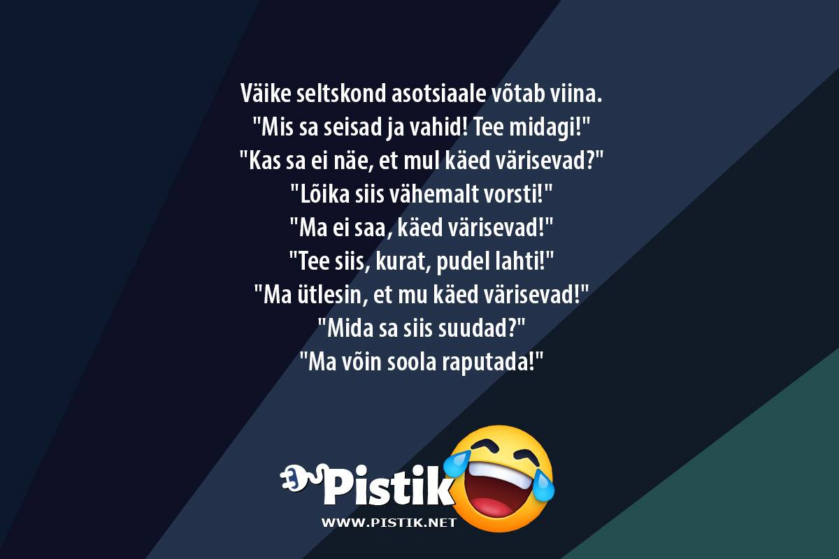 Väike seltskond asotsiaale võtab viina. Mis sa se ...