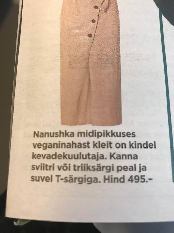 Veganinahast kleit Veganinahast kleit