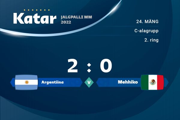 Argentiina 2 : 0 võit Mehhiko üle päästis neid kindlast väljalangemisest