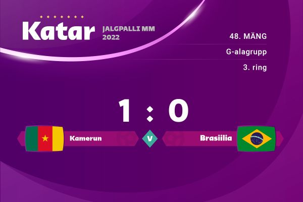 Brasiilia kaotas viimase alagrupimängu 0 : 1 Kamerunile, Brasiilia pääses edasi