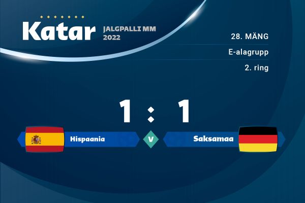 Hispaania ja Saksamaa tasavägine 1 : 1 viigimäng