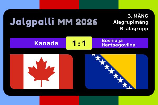 Kanada päästis avamängust viigi, Bosnia ja Hertsegoviina jäi võidust ilma