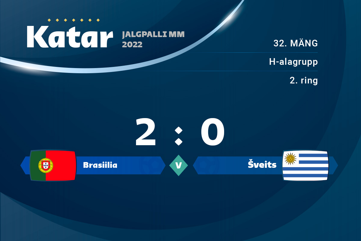 Portugal kindlustas 2 : 0 võiduga Uruguay vastu alagrupist edasipääsu