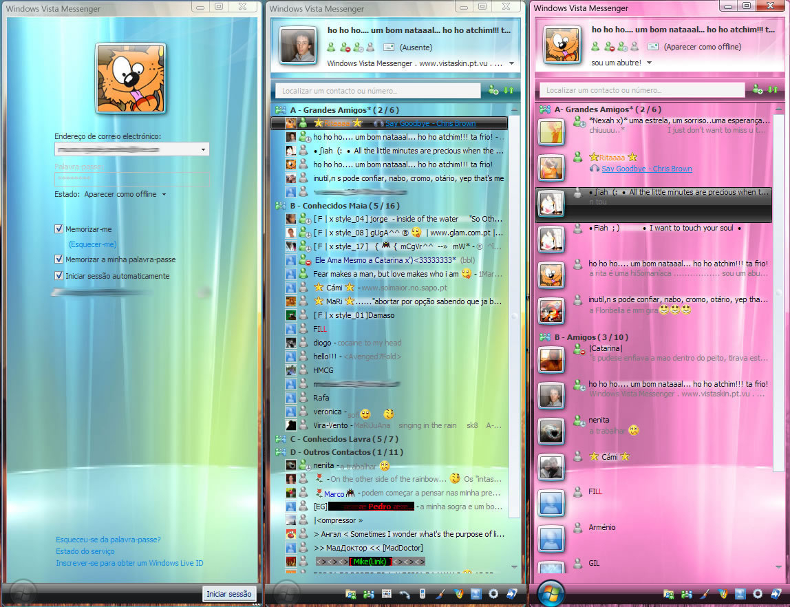 Vista Windows Live Messenger 2.0 kontaktid