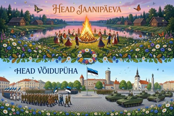 Täna võidupühal ja jaanipäeval lehvivad üle Eesti lipud Täna võidupühal ja jaanipäeval lehvivad üle Eesti lipud