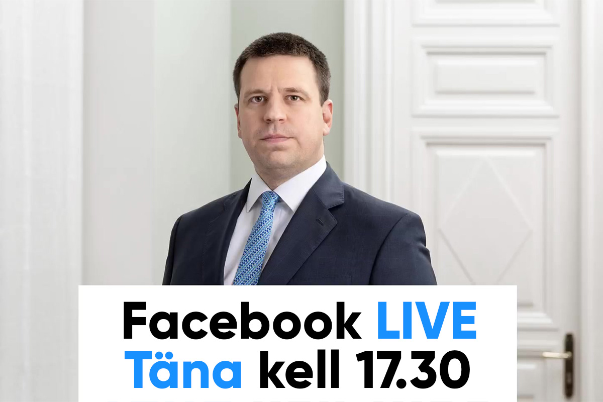 Vaata mida rääkis peaminister Jüri Ratas täna Facebook LIVE ülekandes jälgijatele