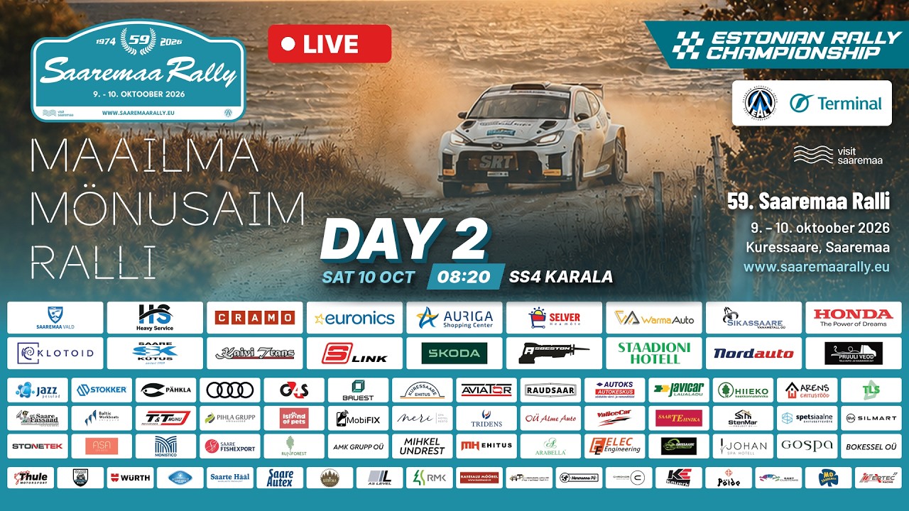 Saaremaa Rally 2026 teise võistluspäeva järelvaadatav otseülekanne, EAL TV