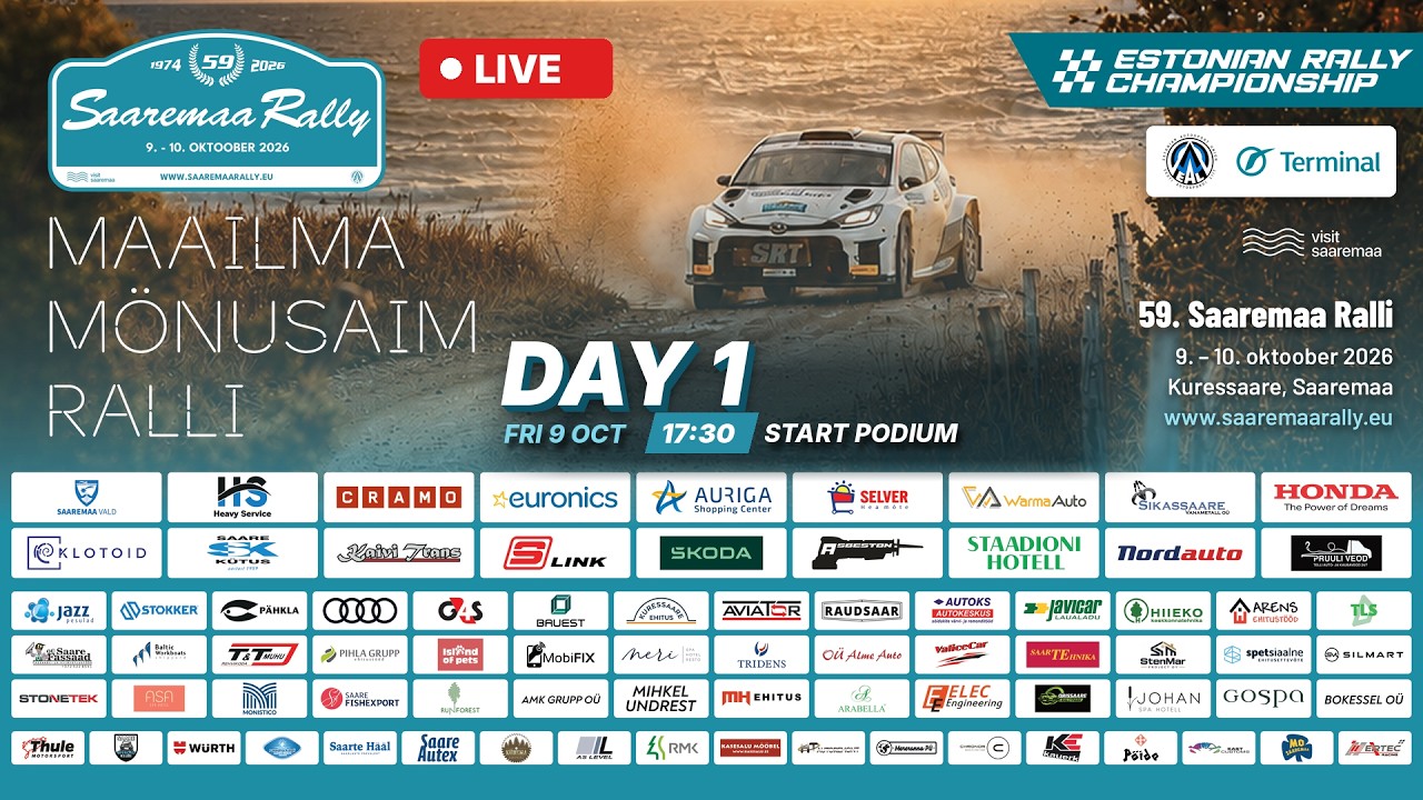 Saaremaa Rally 2026 esimese päeva otseülekanne