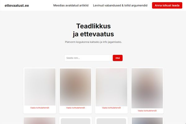 Andmekaitse Inspektsioon alustab veebilehe ettevaatust.ee kohta menetlust