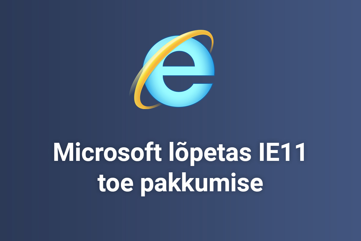 IE veebibrowser saadeti taevastele jahimaadele