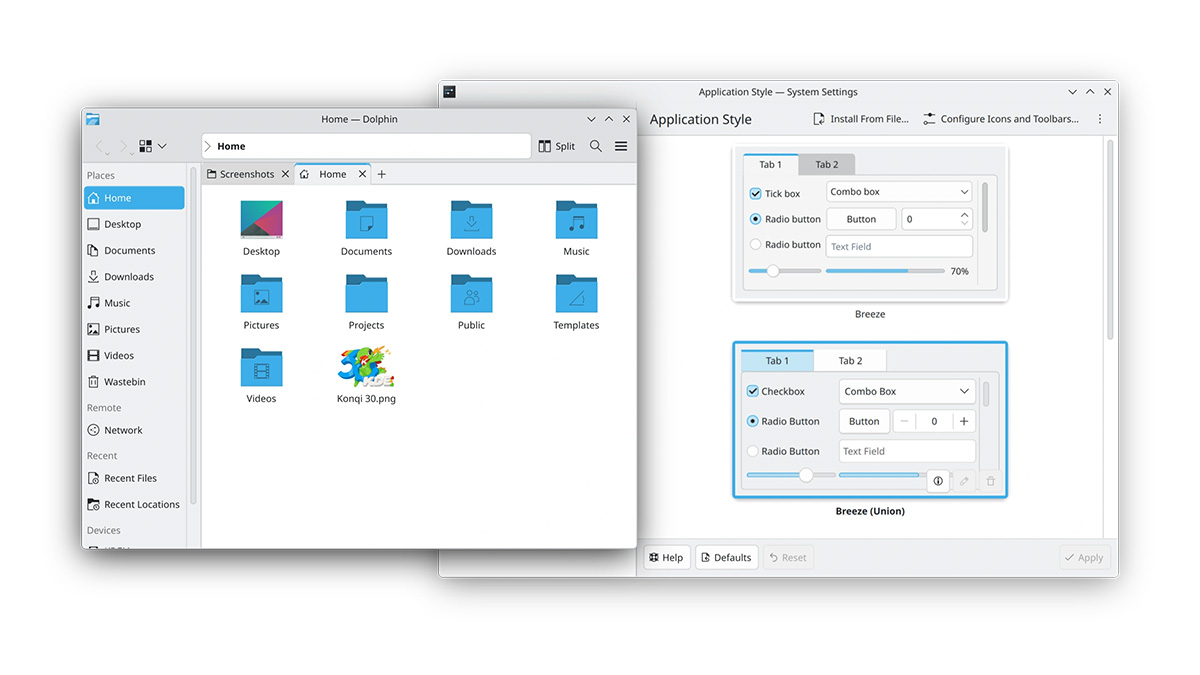 KDE Plasma 6.8.0 Dolphin failihaldur