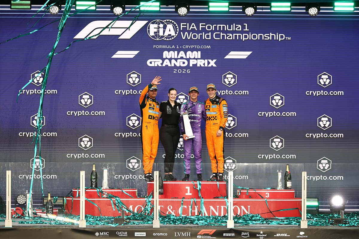 Antonelli võitis pöörase Miami GP, mõlemad McLarenid poodiumil Antonelli võitis pöörase Miami GP, mõlemad McLarenid poodiumil