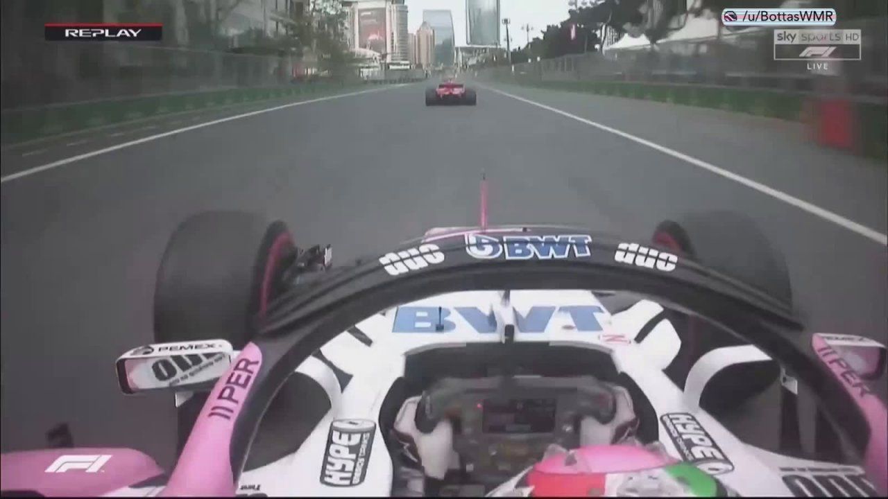 Aserbaidžaani GP 2018 - sõit, Perezi mõõdumine Vettelist